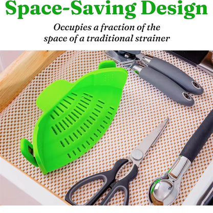 SnapStrain Clip-On Food Strainer – Perfect for Pasta, Meat, and Grease